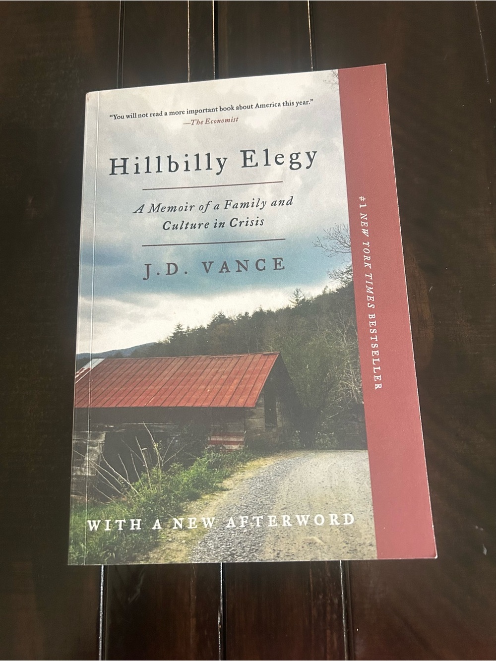 Hillbilly Elegy by J.D. Vance - Paperback, Red Accent